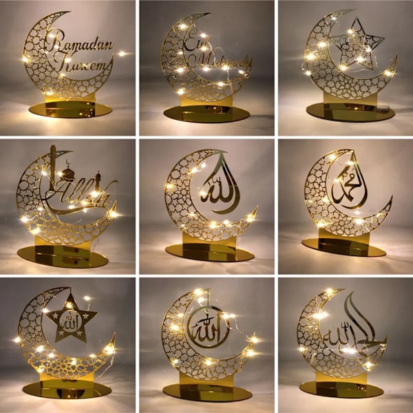 Ramadan Dekorasjon Lampe Ramadan Dekorasjon Led Mubarak Lampe, Ramadan Lykt Dekorasjon Hengende Muslimsk Dekorasjon