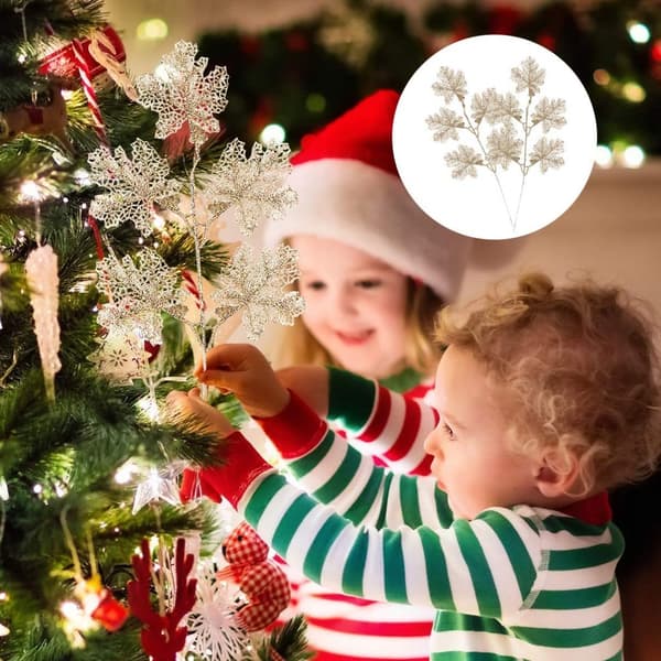 Guld Paljett Glitter Julstjärna Blomma för Julgransdekoration