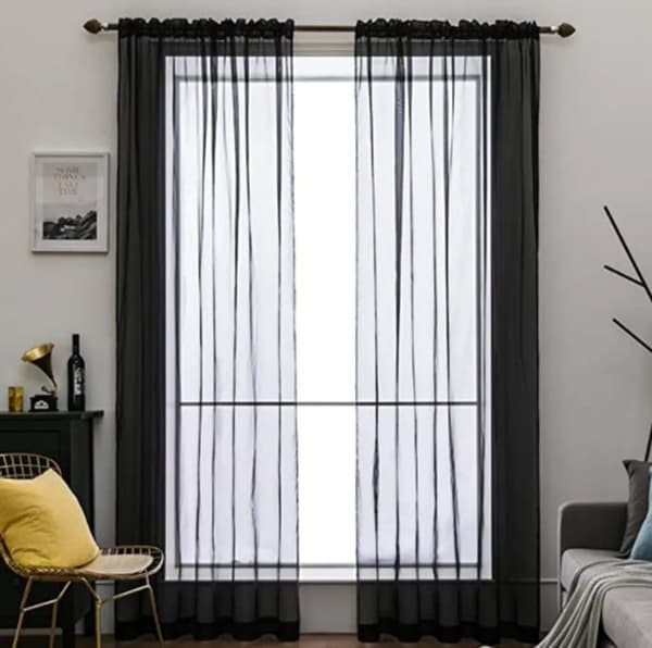 Enkla gardiner vardagsrum sovrum fönster linnegardiner 100*250 cm