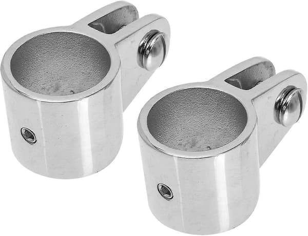 Båttopp Skyve Yacht Visir Tilbehørsbrakett Adapter (Sølv) (2 stk)