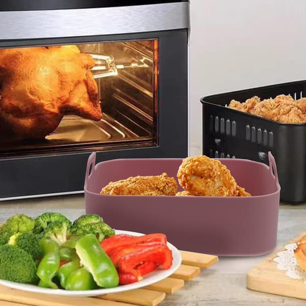 Firkantet erstatningskurv til airfryer - Pink