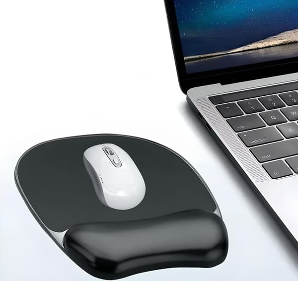 Musematte med gelpute 25x20 cm håndleddsstøtte ergonomisk gaming musematte