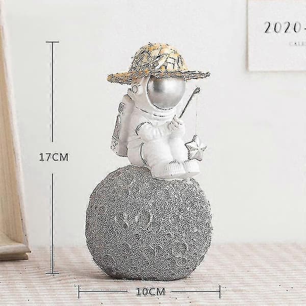 Astronautstaty rymdman med stråhatt miniatyr hem C