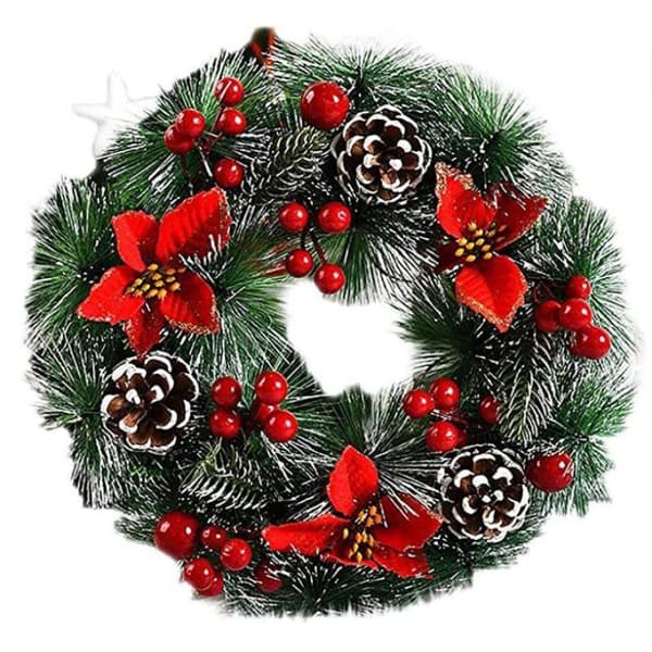 Julekrans dekoration, jul, advent, stemningslys, dørkrans, ca. 32 cm
