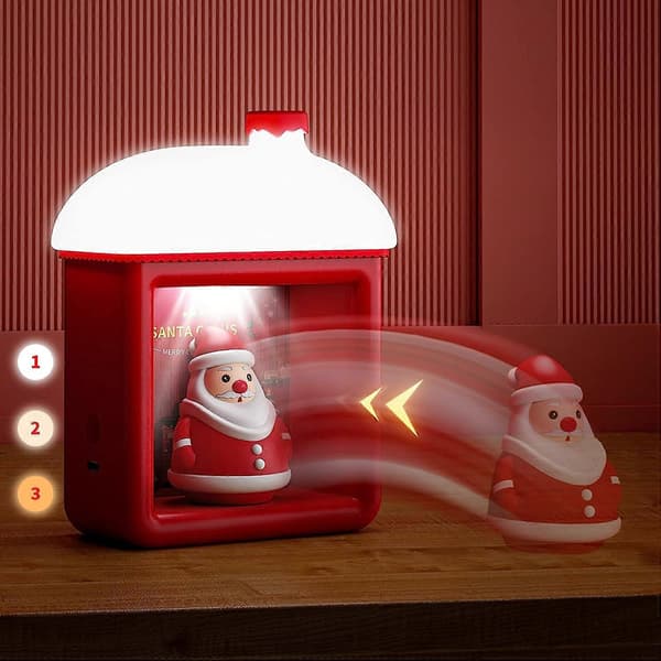 3D Julemand Sengelampe USB, 3 Lysstyrker, Genopladelig, Jul