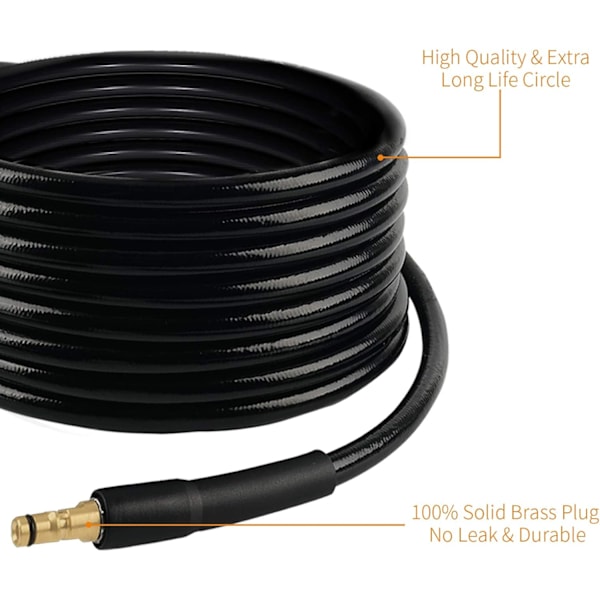 6 m trykslange, højtryksslange med quick click-quick connect adapter