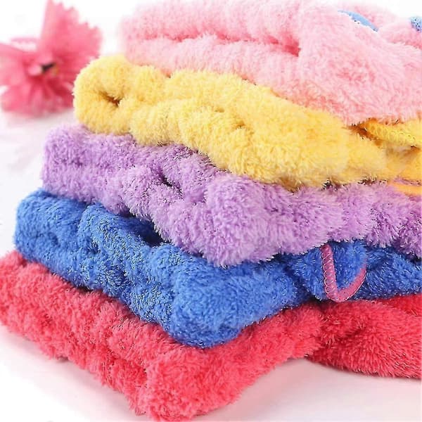 Mikrofiber Hårtørringshætte - Sløjfe Absorberende Hurtigtørrende Hårbånd til Kvinder, Pink