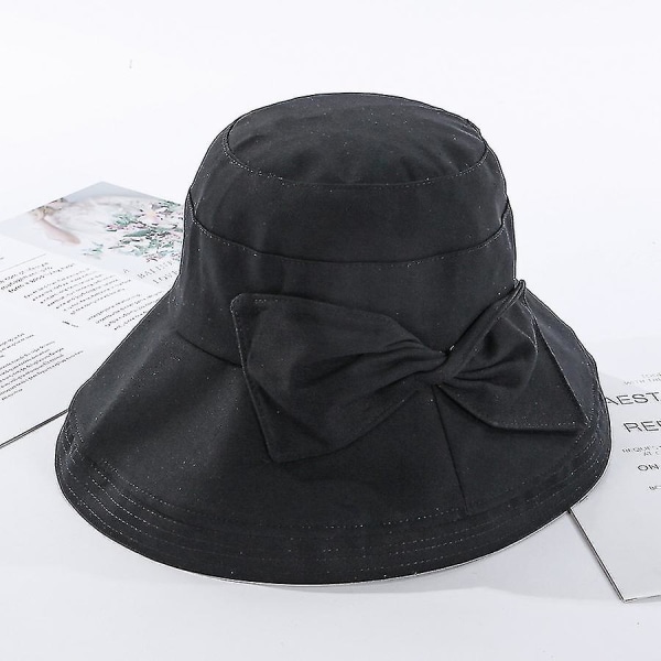 Kvinnor Bucket Sun Hat, retro Elegant Bucket Hat With Rosett