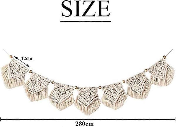 110 cm Geometrisk Macramé Vægophæng, Boho Hjemme-/Bryllupsindretning