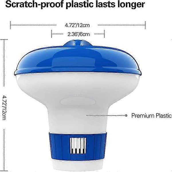 Flydende klor dispenser, pool diffuser, 12cm/5in diameter justerbar flydende doseringsenhed, indendørs/udendørs jacuzzi pool tilbehør