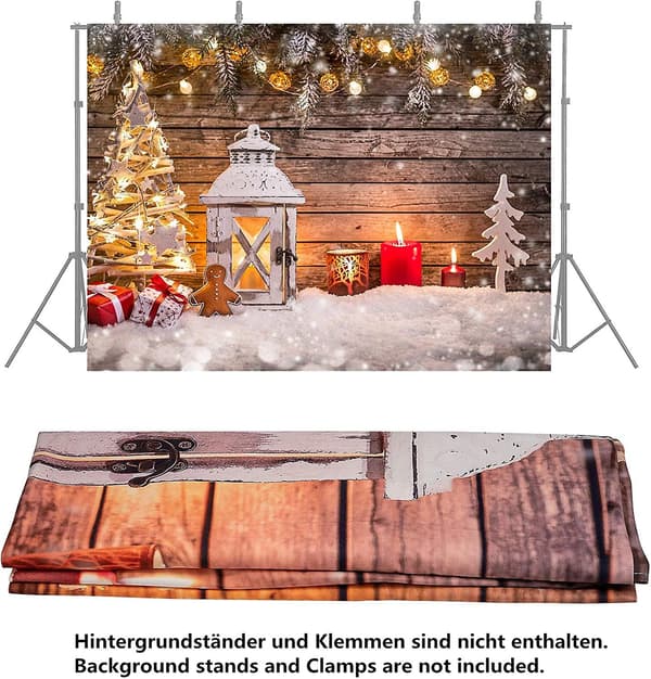 200×150cm Joulukuvaustausta, Vinyylipuu, Vastasyntynyt Perhe