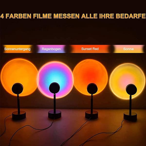 Projektion solnedgangslys, USB LED projektorlys, 180° roterende romantisk visuelt stemningslys - gave