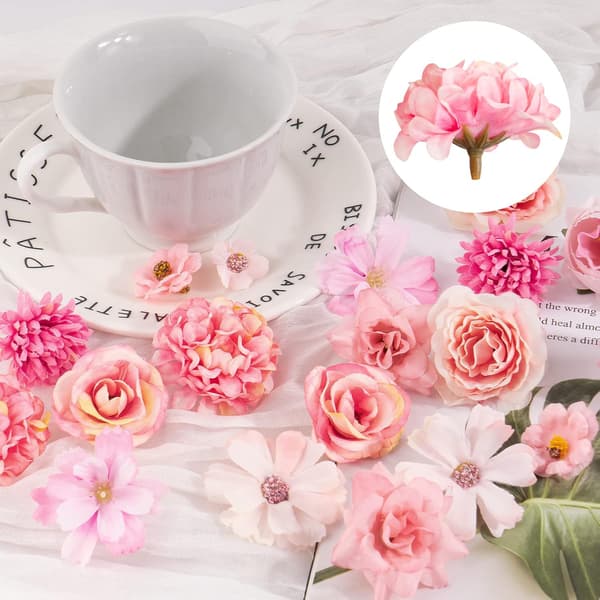 20 st konstgjorda blommor, miniknoppar, bröllops- och heminredning