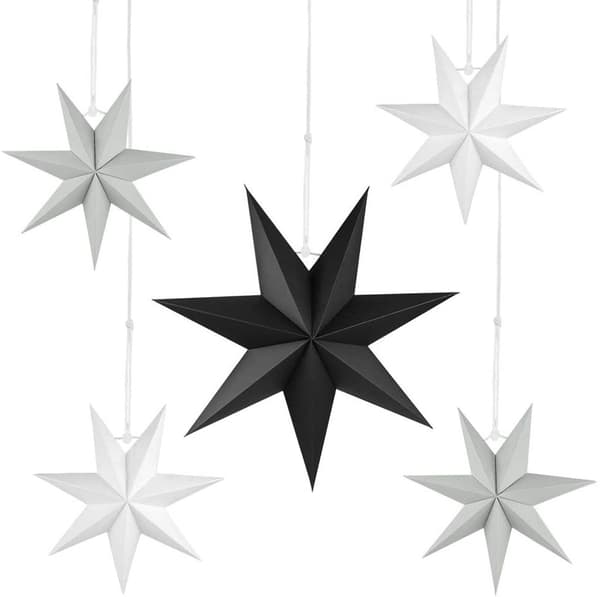 Foldestjerner, 30 cm Julestjerne Papirstjernesæt Juletræ - 5 stk.
