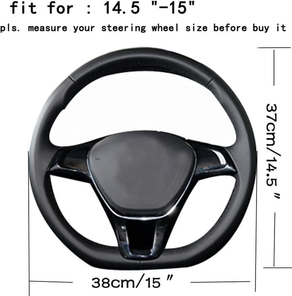 Deksel til bilratt i D-form, diameter 38 cm (15 tommer) [flat base]