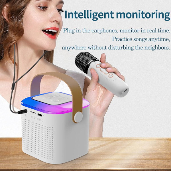 Bærbar trådløs Bluetooth-høyttaler med mikrofon