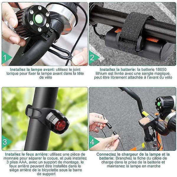 4000Lm USB Oppladbar MTB Frontlykt – 4-Modus Vanntett LED Sykkellykt