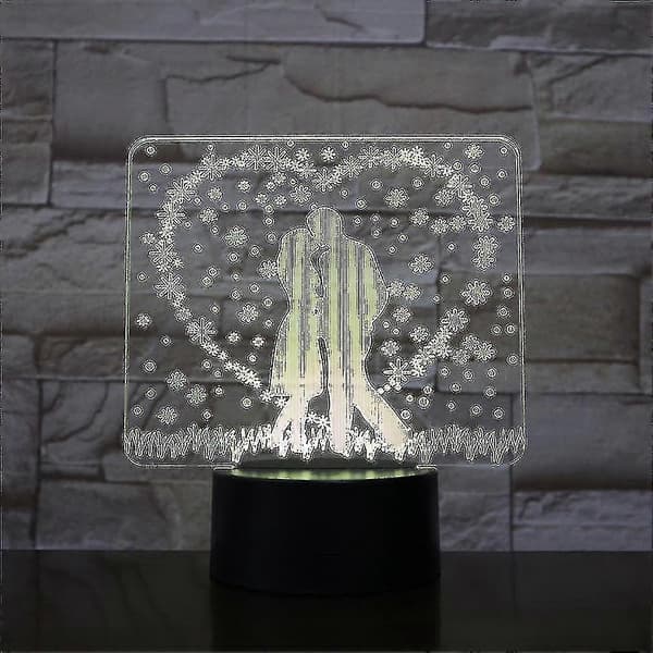 Hjerte 3D LED Nattlys Bordlampe for Barnerom