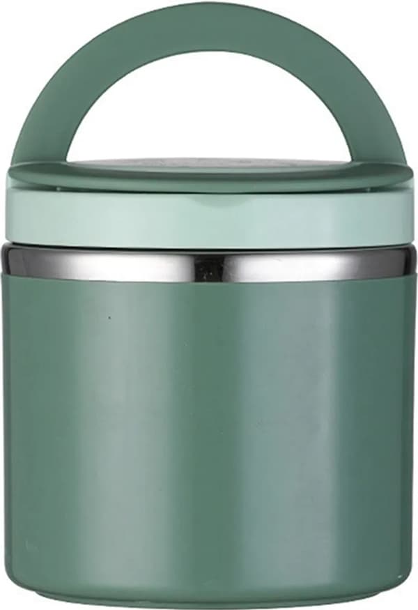 beholder med håndtag, 1000 ml rustfrit stål varmebeholder til mad, madkasse madbeholder, GRØN