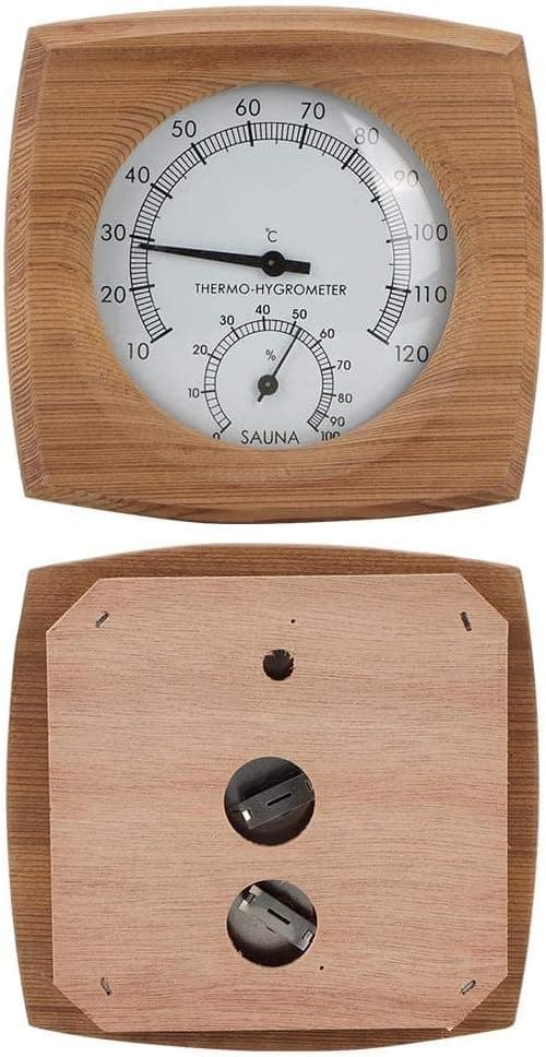 2-i-1 Trätermometer och Hygrometer Badrum Bastu Fahrenheit Termometer Tillbehör