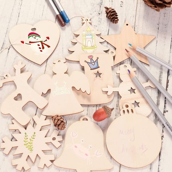 200 Trä Julgranshängen, DIY Hantverk, Utspridda Ornament