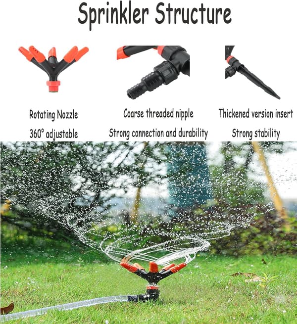 360 ° automatisk roterende sprayhode med dyse, justerbar