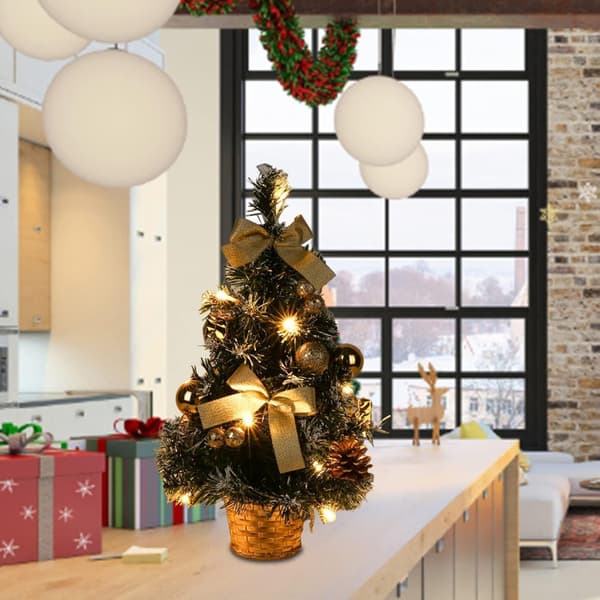 Mini Julgran Bordsdekoration med Glittrande Ornament 60 cm