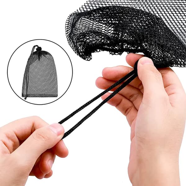 Mesh dragsnöre ficka, utomhus mesh kit, multifunktionell