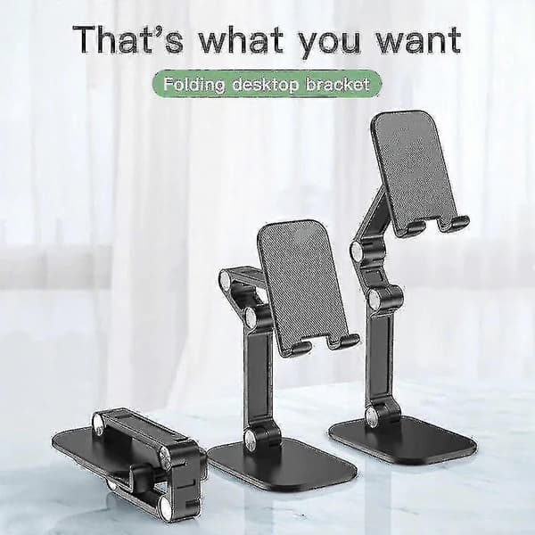 Metall Bord Tablet Telefonstativ og Holder (Hvit)