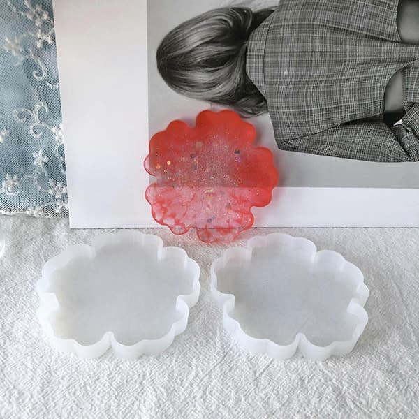 Kasse med blomsterbrikkeform silikone epoxy resin brikkeform egnet til DIY støbning