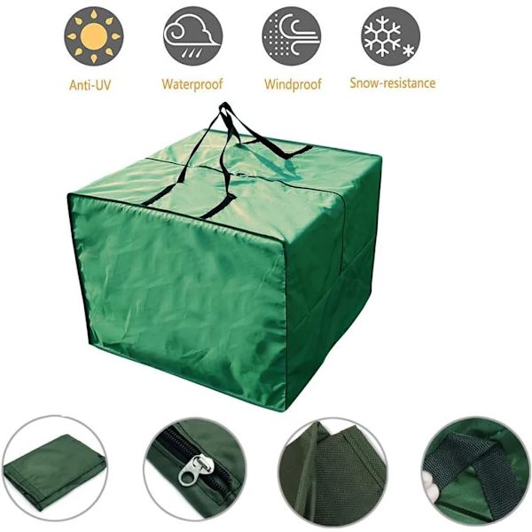 Vanntett beskyttelsesdeksel for hagemøbelputer Oppbevaringspose Setepute, 210D Oxford, 81 x 81 x 61 cm, (Grønn)