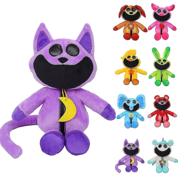 11,8 tums Smiley Animal Series Character Plysch Docka Katt Barn Födelsedag Julklapp purple cat