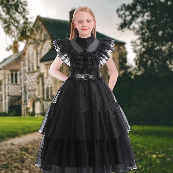 Halloween kostumer, sorte gotiske maskerade kostumer til piger, sort*160CM