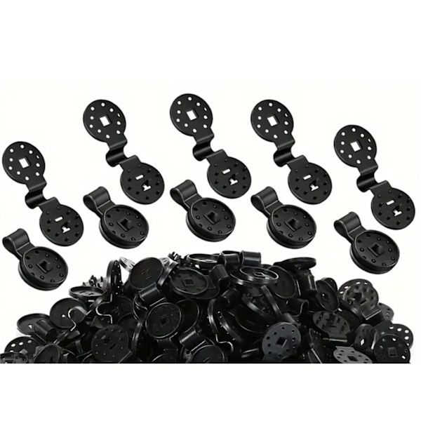 50 runde sorte parasolclips til skyggenet