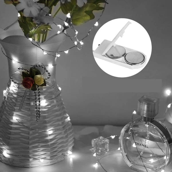 1,2 m 24 LED Koppartråd Flasklampor, Kallvitt, 8-pack