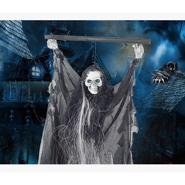 Skummel hodeskalledekorasjon til Halloween, hvit