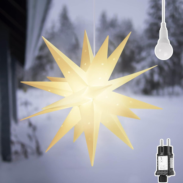 LED Stjerne Hagelys Julevindusdekorasjon