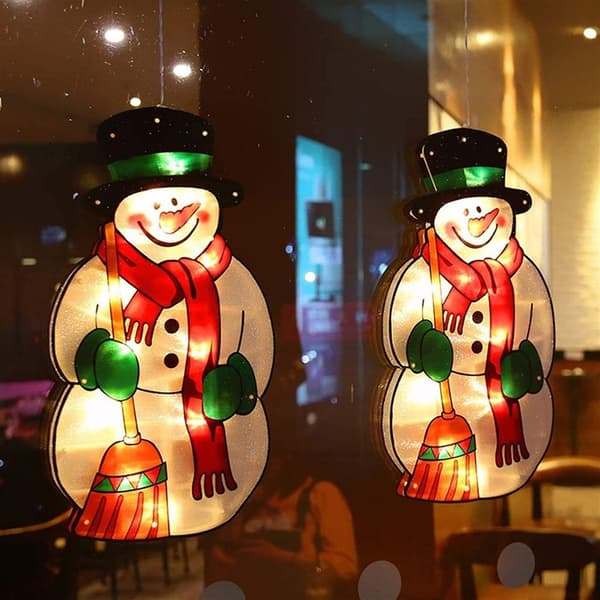 LED Snømann Vinduslys, Batterifri Juledekor