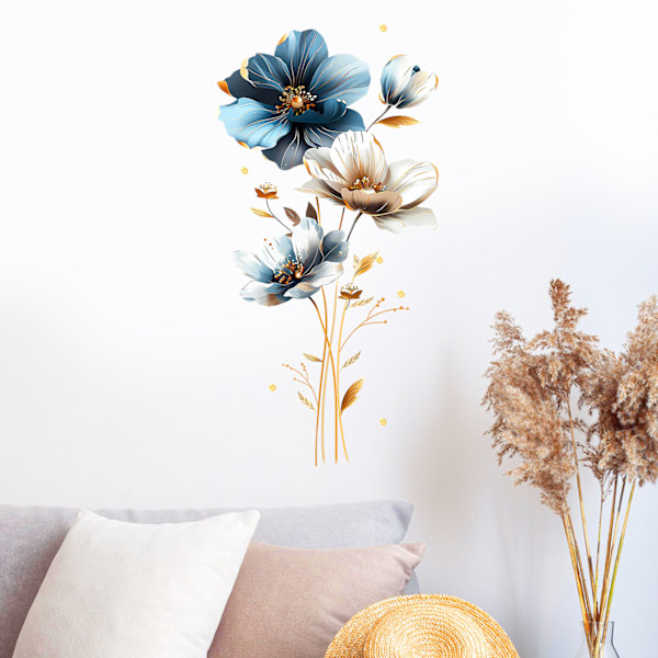 Simuleret 3D-tekstur blomster vægklistermærke
