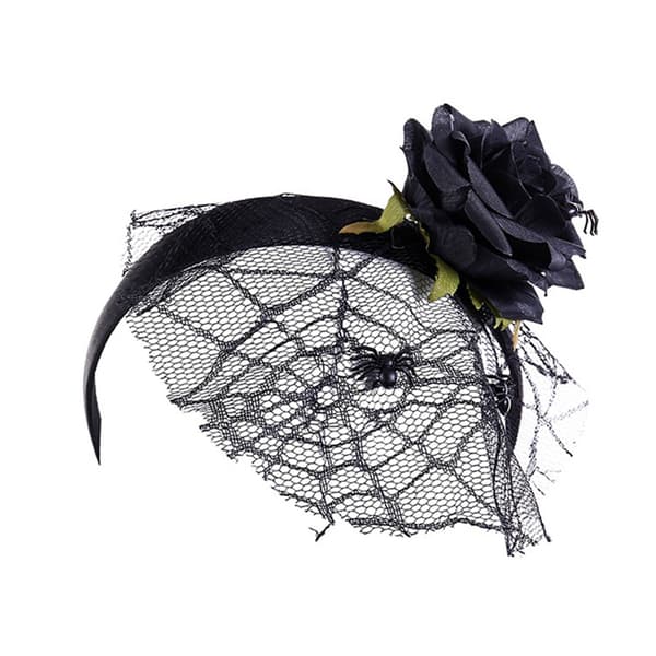 Halloween Rose Hårbøjle, Sort