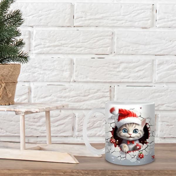 Kaffe- och tekopp, 3D-julmugg, mjölkkopp, tekopp, dekoration, julklapp till vänner