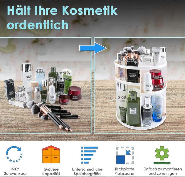360 graders roterende kosmetik opbevaringsboks