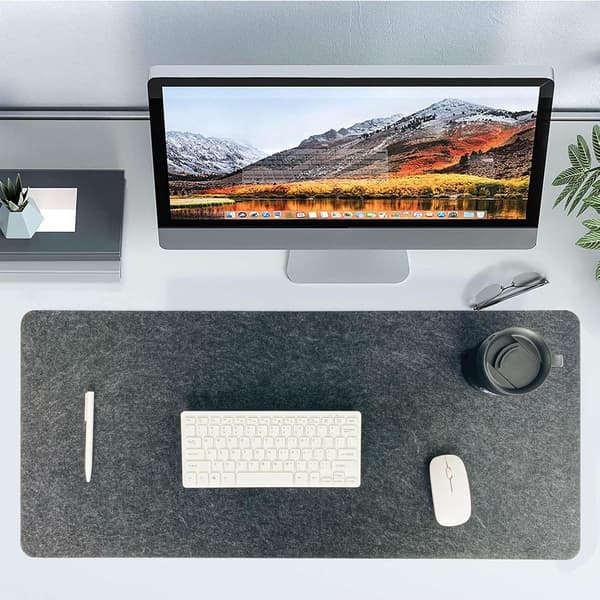 Skrivebordsmatte, 90×40CM stor skrivebordsmatte i filt, ekstra stor musematte
