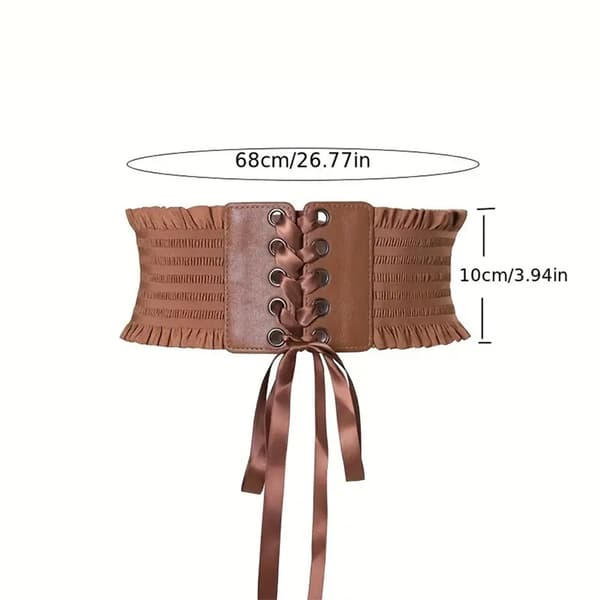 Elegant bredt belte med volanger for kvinner