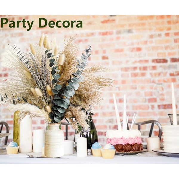 Grøn Pampas-Lavendel-Eucalyptus Boho Buket – Soveværelse/Bryllupsbord