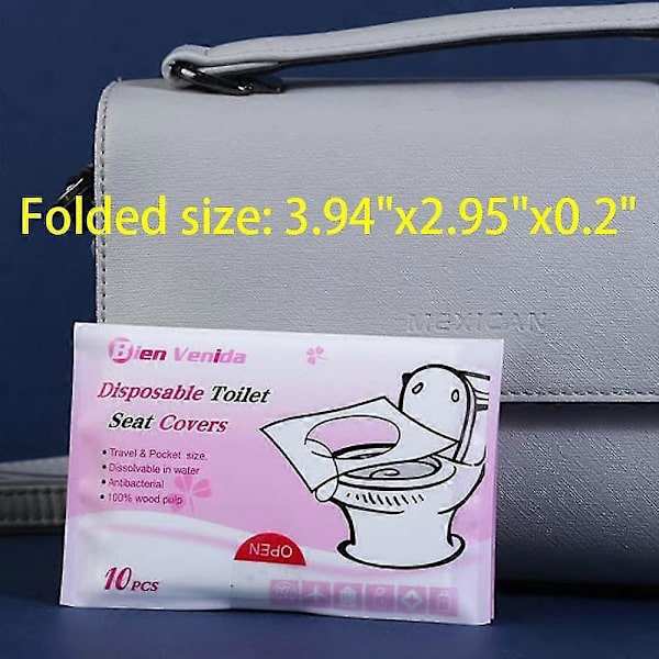 Engångs toalettsitsskydd i papper 11-pack, 11 toalettsitsskydd i papper per förpackning