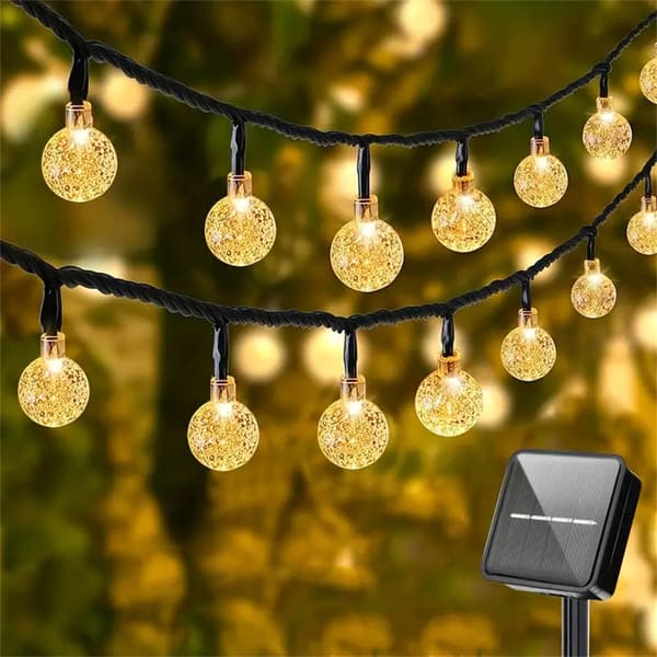 LED solcellslampor bubbelboll ljusslinga, utomhusgård dekoration