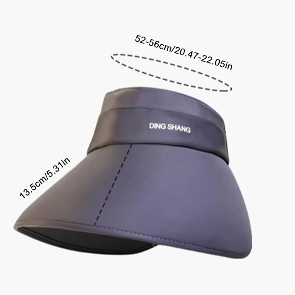 Solhatt dam solskydd visir keps med bred brätte sommar keps solhatt för utomhus (mörkgrå)
