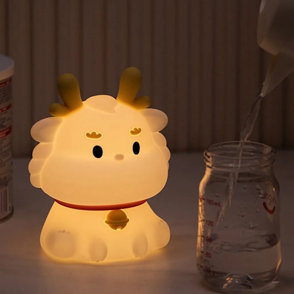 Night light children dimmable, Kawaii lamp, USB rechargeable night light baby made of silicone, touch timing baby nursing light