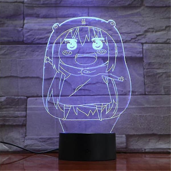 3D LED Natlampe Soveværelse Skrivebordslampe Farveskiftende